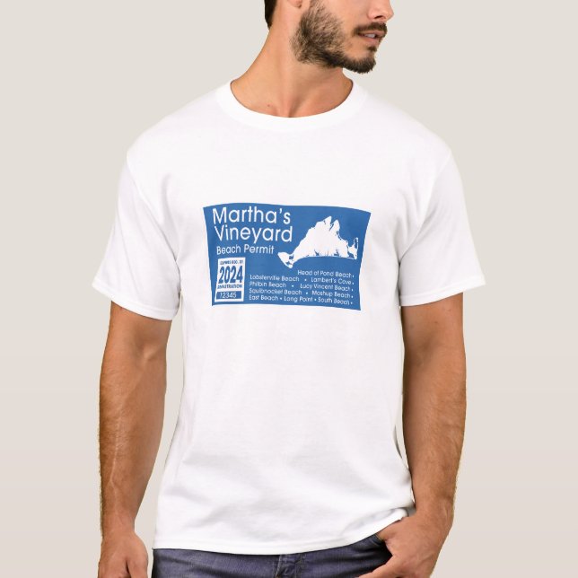 Marthas Vineyard Beach Permit 2024 T-Shirt (Front)