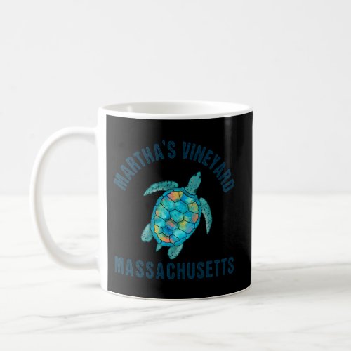 MarthaS Vineyard Beach Sea Turtle Illustration Coffee Mug