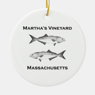 Martha's Vineyard Bluefish Ceramic Ornament