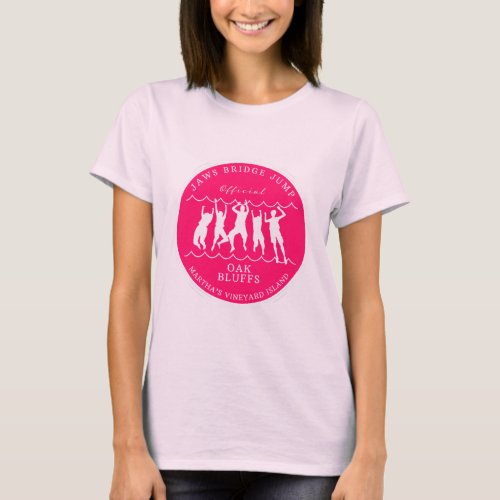 Marthas Vineyard Bridge Jump Ladies Tee Pink