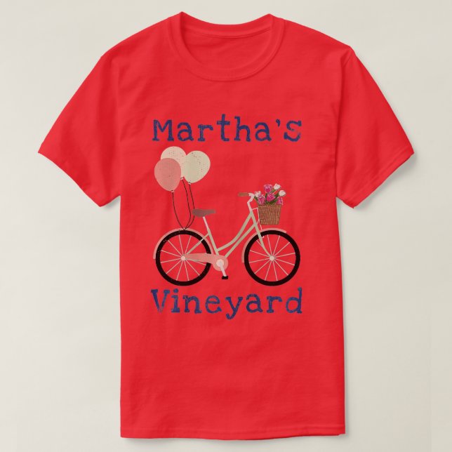 Marthas Vineyard Cape Cod Summer Vacation Bicycle  T-Shirt (Design Front)