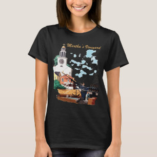 Martha's Vineyard Church Harbor Travel T-Shirt