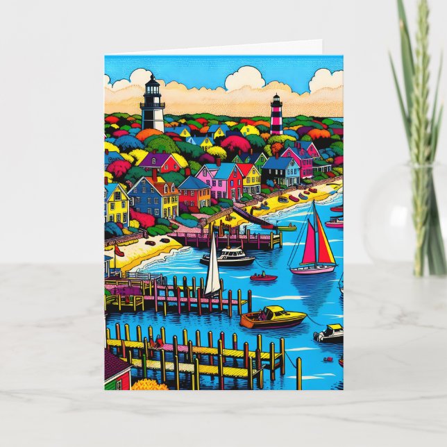 Martha's Vineyard | Colorful Abstract Art Card (Front)