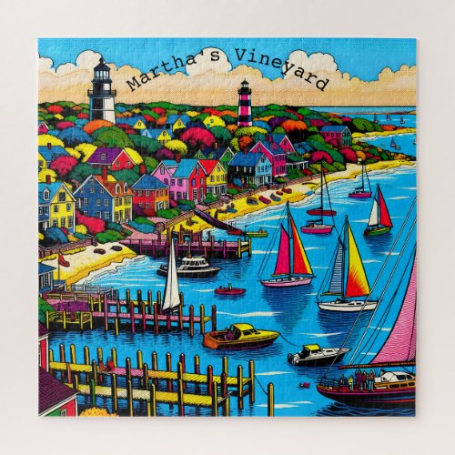 Marthas Vineyard  Colorful Abstract Art Jigsaw Puzzle