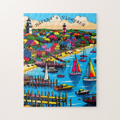 Marthas Vineyard  Colorful Abstract Art Jigsaw Puzzle