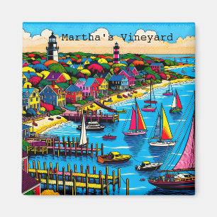 Martha's Vineyard   Colorful Abstract Art Magnet
