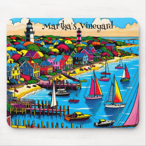 Marthas Vineyard  Colorful Abstract Art Mouse Pad