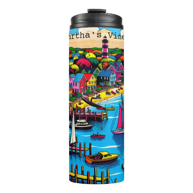 Martha's Vineyard | Colorful Abstract Art Thermal Tumbler (Front)