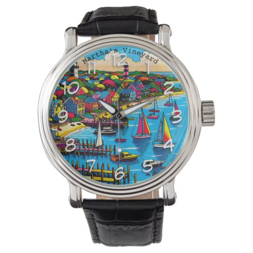 Marthas Vineyard  Colorful Abstract Art Watch