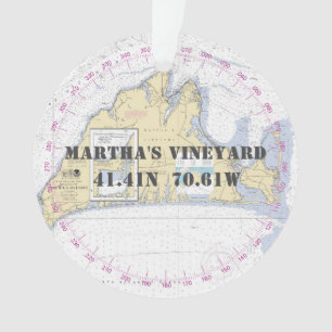 Martha's Vineyard Commemorative Nautical 2-Sided Ornament