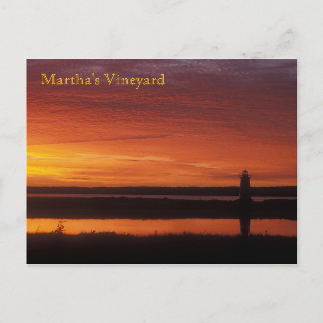 Martha's Vineyard Edgartown Lighthouse Dawn Postcard (Front)