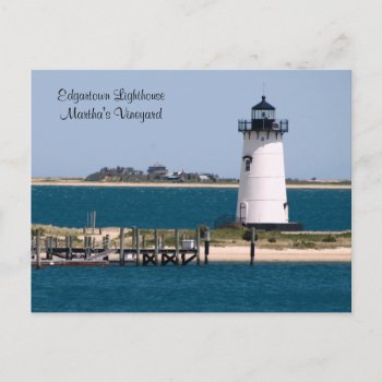 Martha's Vineyard  Edgartown Lighthouse Post Card by merrydestinations at Zazzle