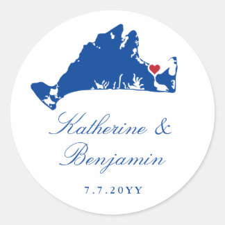 Martha's Vineyard Edgartown Navy Classic Round Sticker