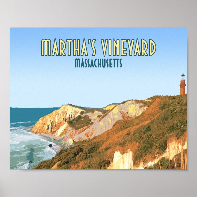 Marthas Vineyard Gay Head Lighthouse Massachusetts Poster (Front)