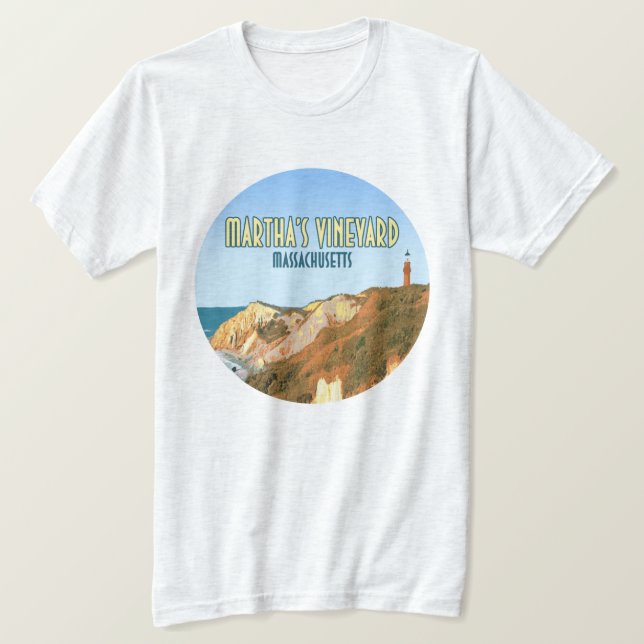 Marthas Vineyard Gay Head Lighthouse Massachusetts T-Shirt (Design Front)
