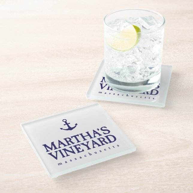 Martha's Vineyard Glass Coaster (Angled)