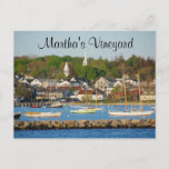 Martha&#39;s Vineyard Harbor Cape Cod Mass Post Card at Zazzle
