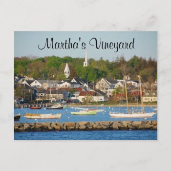 Martha's Vineyard Harbor Cape Cod Mass Post Card by CapeCodmemories at Zazzle