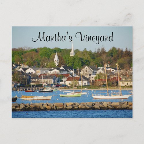 Marthas Vineyard Harbor Cape Cod Mass Post Card