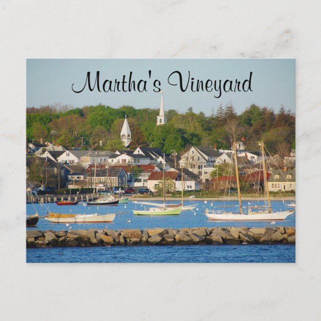Martha's Vineyard Harbor Cape Cod Mass Post Card (Front)