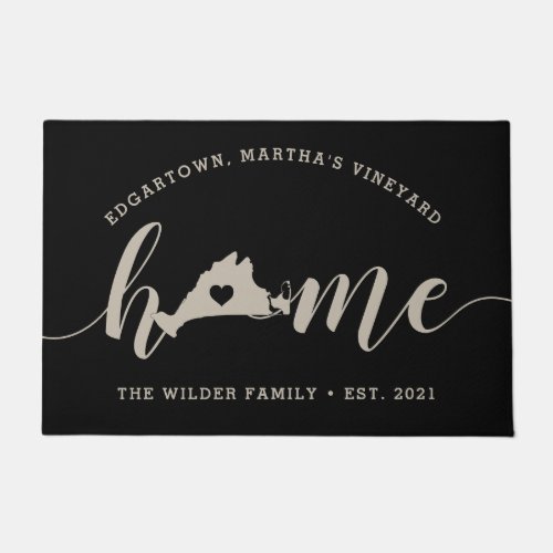 Marthas Vineyard Home Town Personalized Doormat