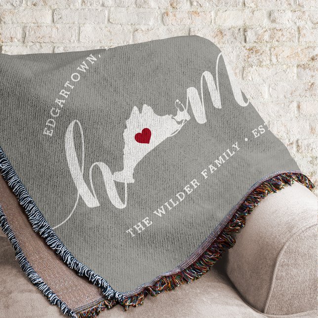 Martha's Vineyard Home Town Personalized Throw Blanket (Creator Uploaded)