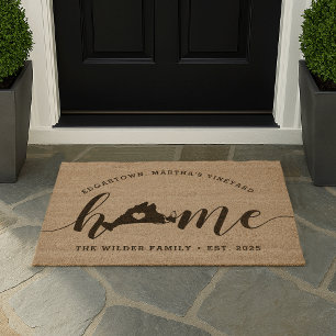 Martha's Vineyard Hometown Personalized Fiber Doormat