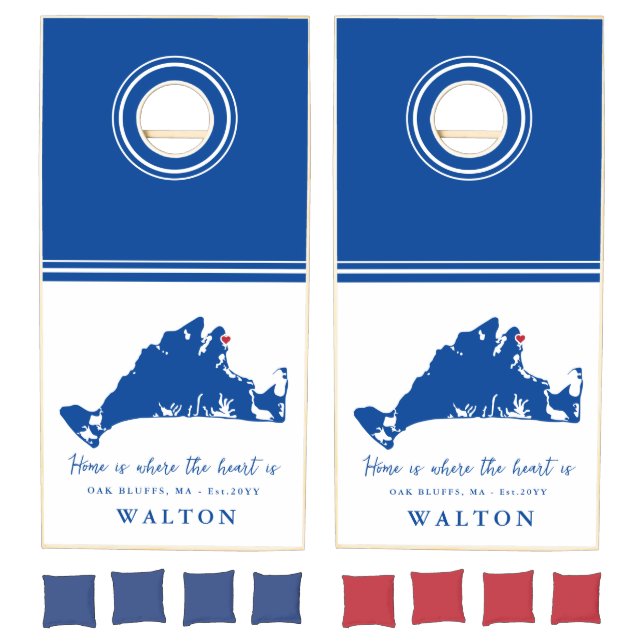Martha's Vineyard Housewarming Gift Oak Bluffs Cornhole Set (Set)