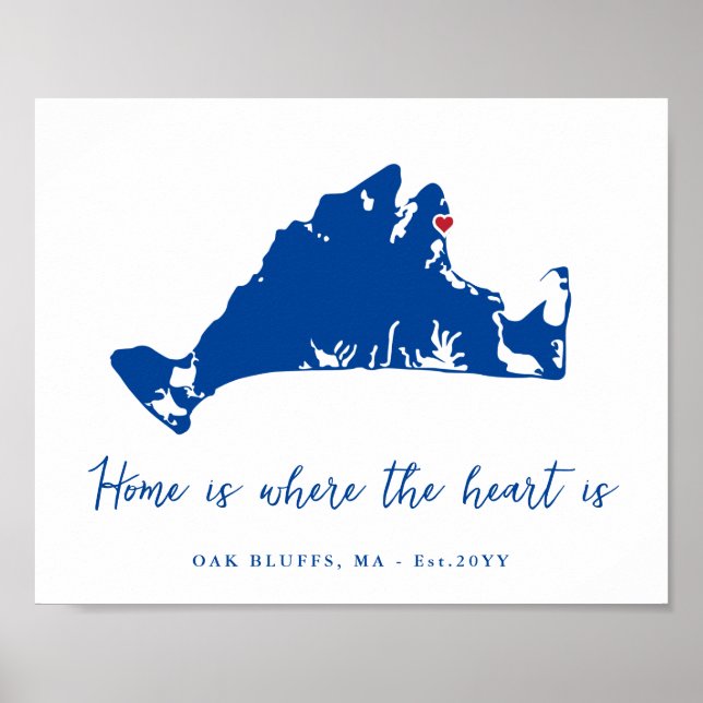 Martha's Vineyard Housewarming Gift Vineyard Haven Poster (Front)