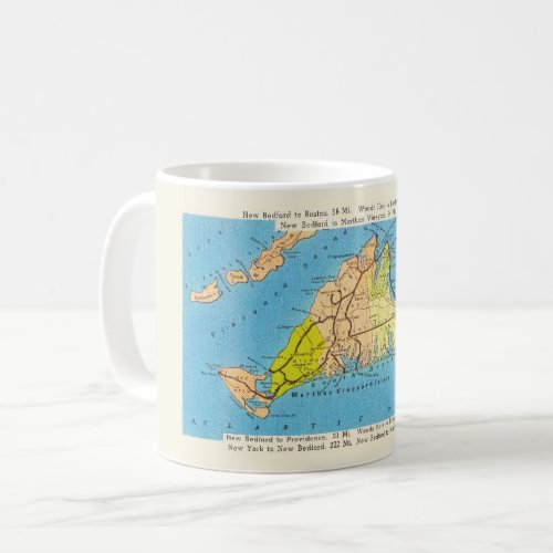 Marthas Vineyard Island Auto Map Coffee Mug