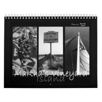 Martha's Vineyard Island Black & White Calendar by thehatch at Zazzle