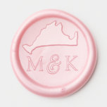 Martha's Vineyard Island Bride Groom Monogram Wax Seal Sticker<br><div class="desc">This Wax Seal Sticker features a map of Martha's Vineyard Island with Bride and Groom monogram initials in a Classic Serif font along with a whimsical script. Personalize your wedding stationery, envelopes, belly bands and save the date, adding an elegant touch! For inquiries about custom design changes by the independent...</div>