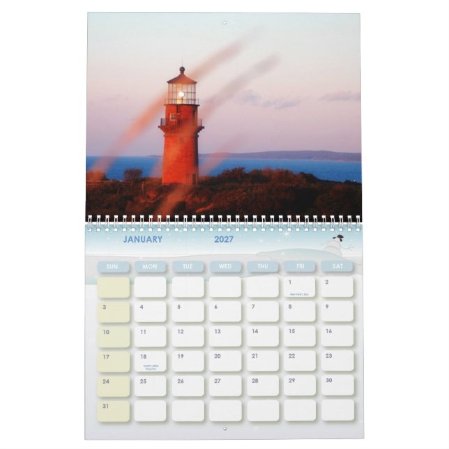 Martha's Vineyard Island Color Calendar (Jan 2027)