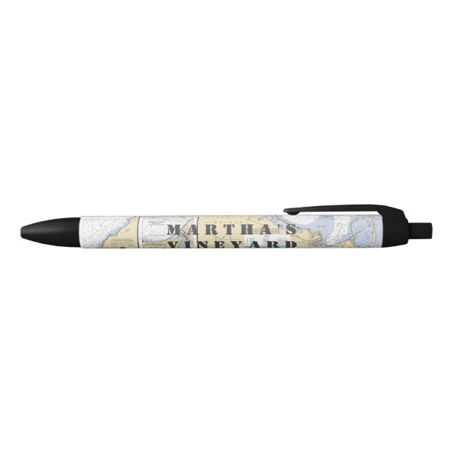 Martha's Vineyard Latitude Longitude Nautical Pen (Top)