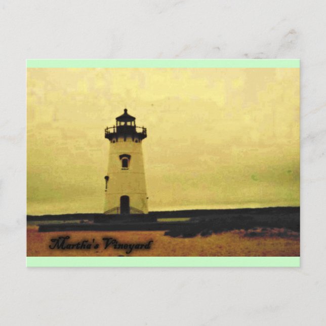 Marthas Vineyard Lighthouse Postcard (Front)