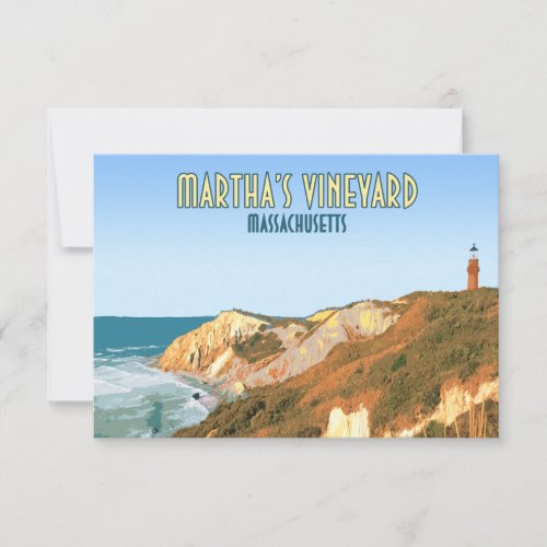 Marthas Vineyard MA Lighthouse Flat Card