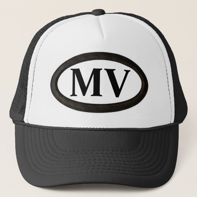 Martha's Vineyard, MA "MV" Trucker Hat (Front)