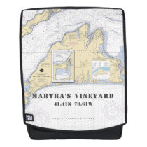 Martha's Vineyard MA Nautical Coordinates Backpack