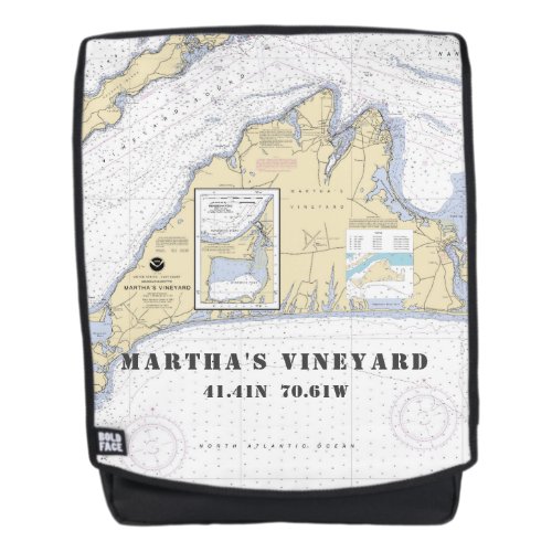 Marthas Vineyard MA Nautical Coordinates Backpack