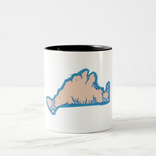 Martha's Vineyard "Map" Design. Two-Tone Coffee Mug (Center)