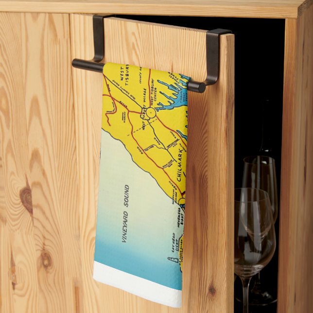 Martha's Vineyard Map  Kitchen Towel (Thirds Fold)