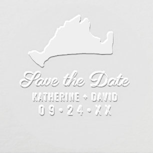 Marthas Vineyard Map Wedding Save the Date Embosser