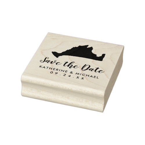 Marthas Vineyard Map Wedding Save the Date Rubber Stamp