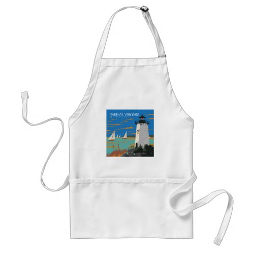 Marthas Vineyard Massachusetts  Lighthouse Adult Apron