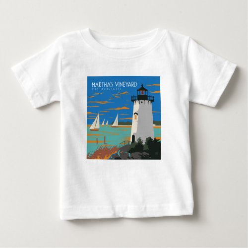 Marthas Vineyard Massachusetts  Lighthouse Baby T_Shirt