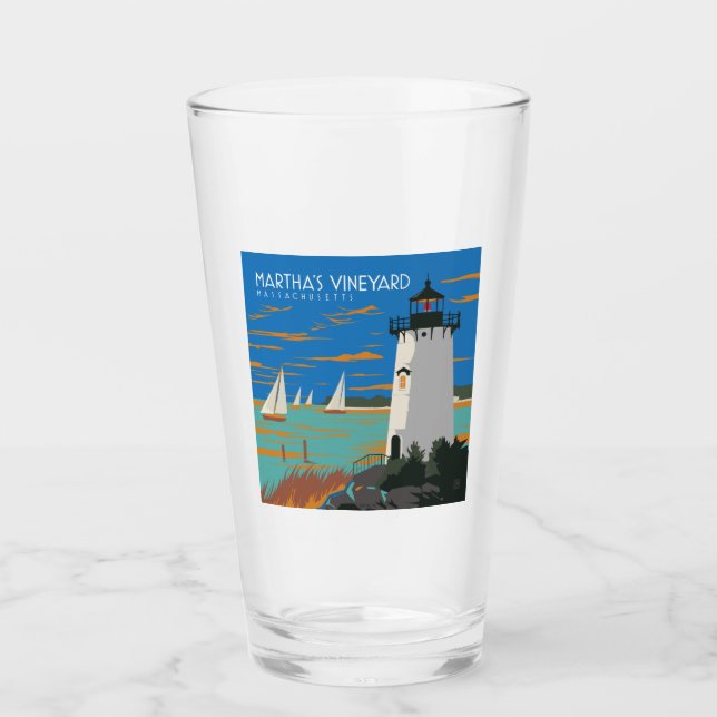 Martha's Vineyard, Massachusetts | Lighthouse Glass (Front)