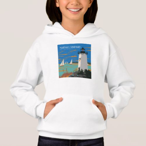 Marthas Vineyard Massachusetts  Lighthouse Hoodie