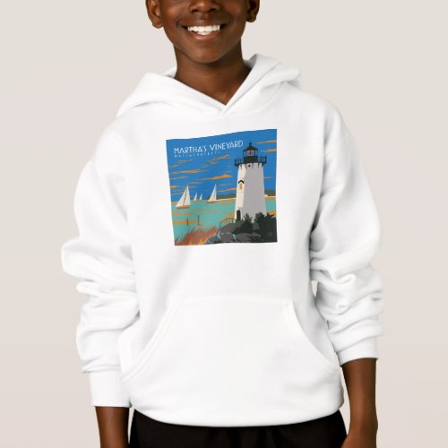 Marthas Vineyard Massachusetts  Lighthouse Hoodie