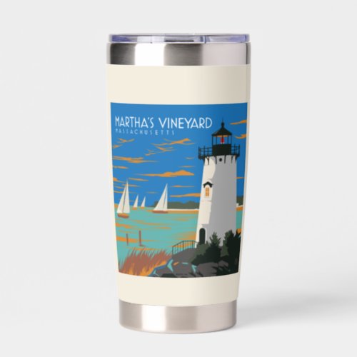 Marthas Vineyard Massachusetts  Lighthouse Insulated Tumbler