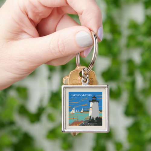 Marthas Vineyard Massachusetts  Lighthouse Keychain